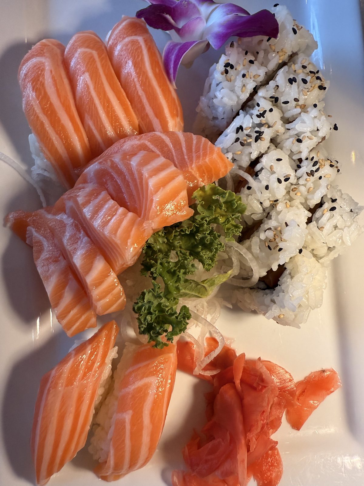 Deluxe sashimi and roll platter at Sumo Sushi