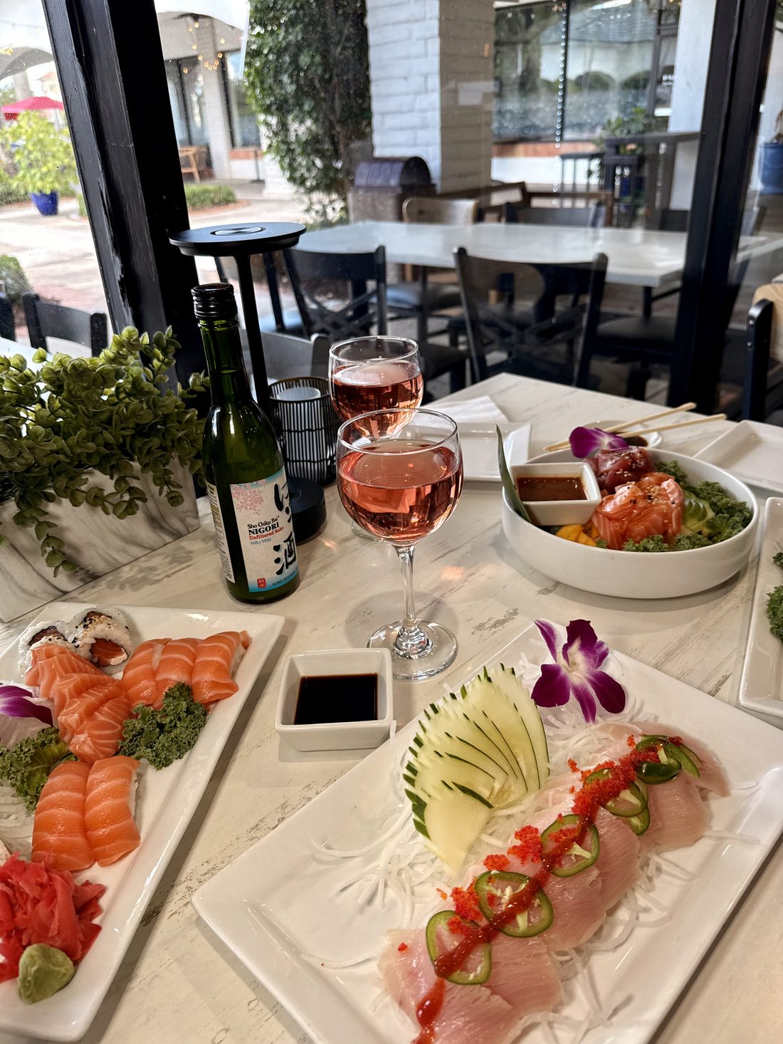 An abundant catered sushi spread at Sumo